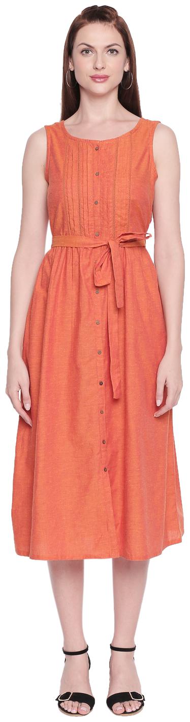 

Akkriti By Pantaloons Orange Solid A-line dress