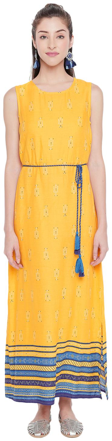 

Akkriti By Pantaloons Yellow Printed Shirt dress