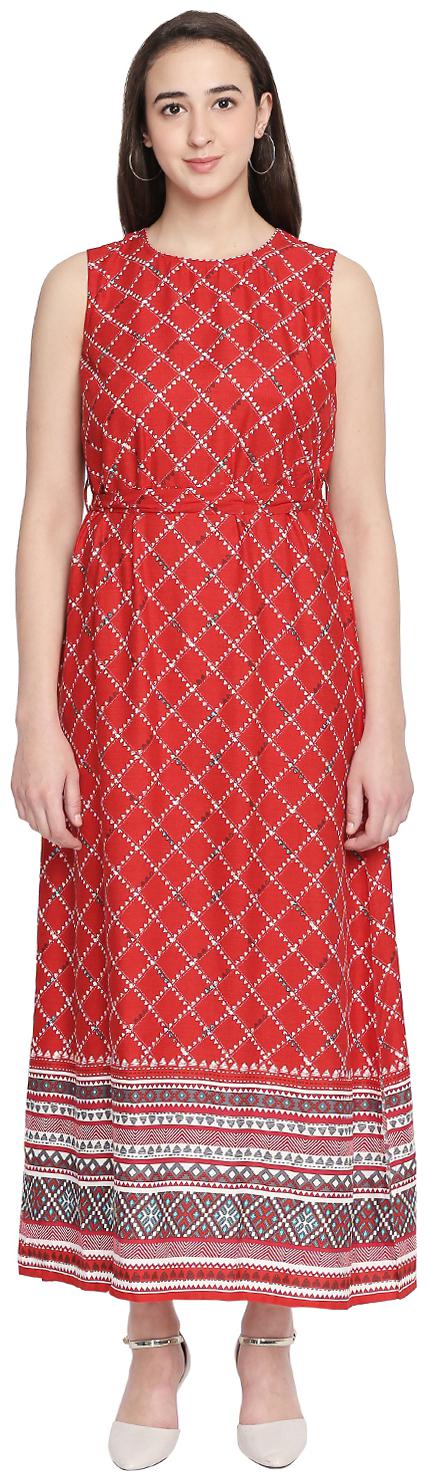 

Akkriti By Pantaloons Women Red Printed Layered Kurta
