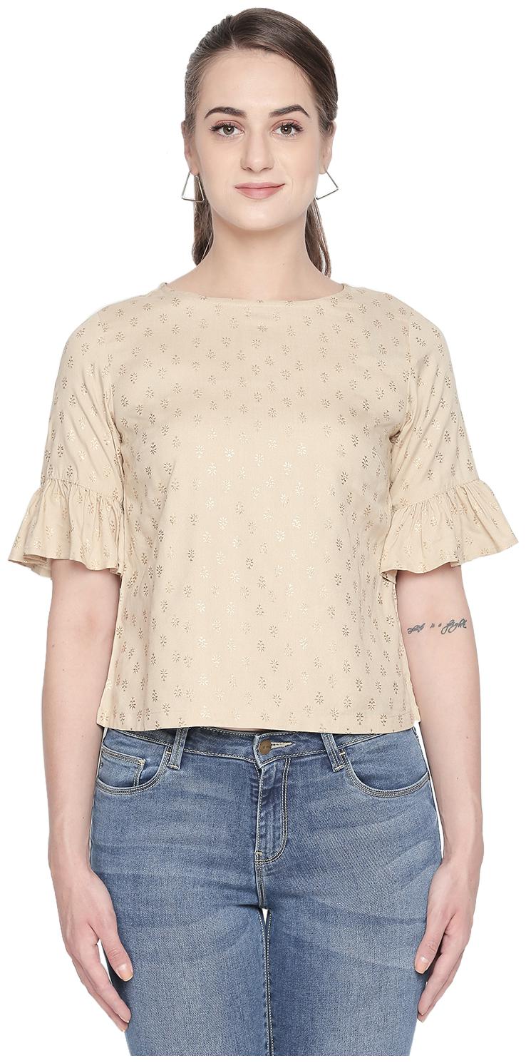 

Akkriti By Pantaloons Women Printed Regular top - Gold