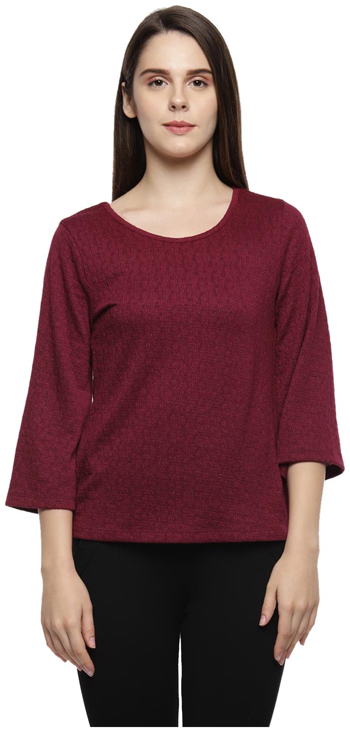 

Akkriti By Pantaloons Women Self design Regular top - Maroon
