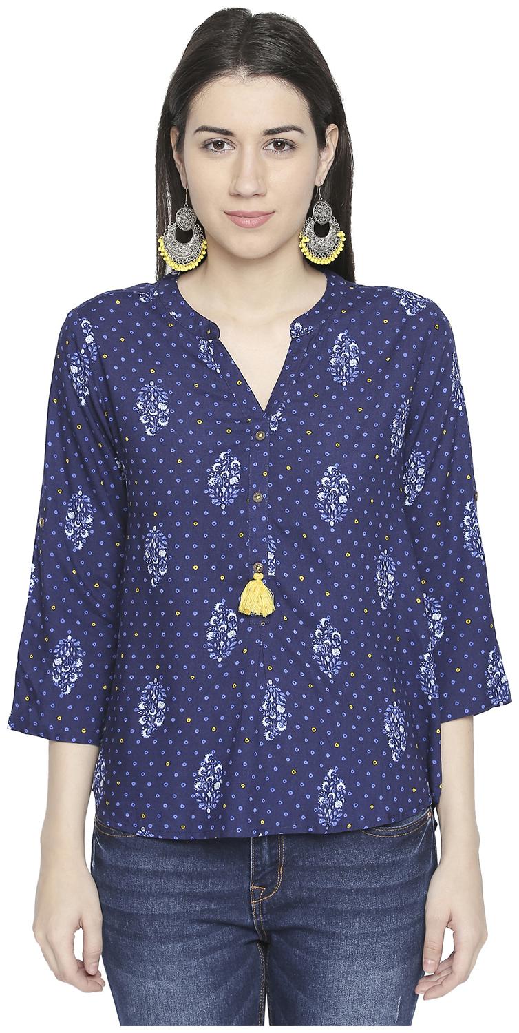 

Akkriti By Pantaloons Women Printed Regular top - Blue White