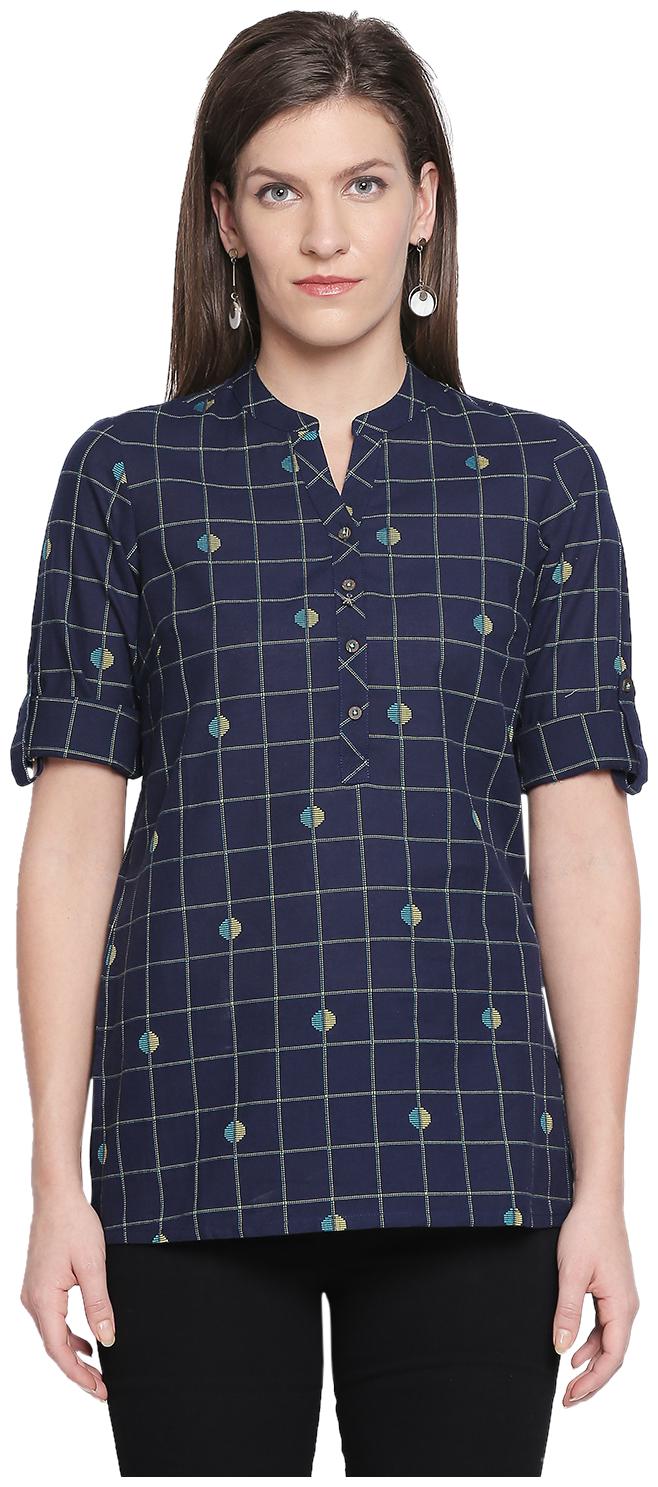 

Akkriti By Pantaloons Women Checked Regular tunic - Blue