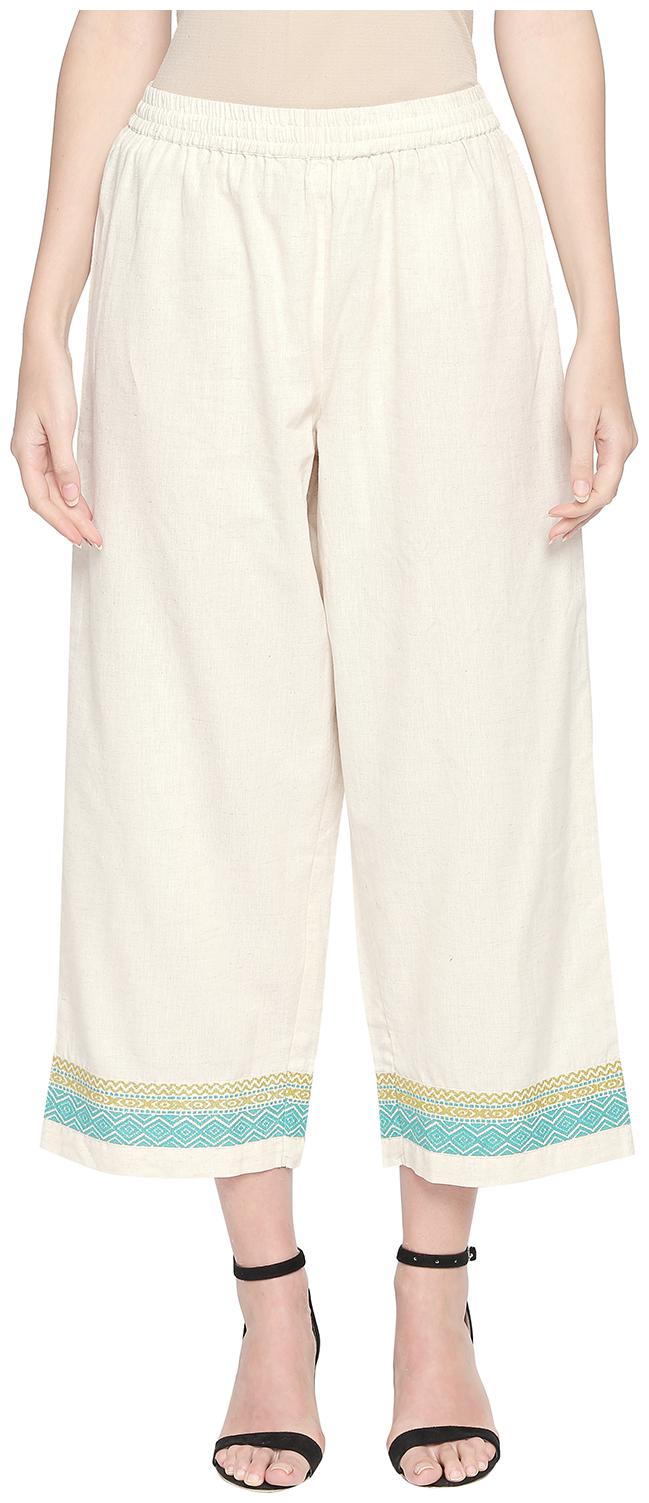 

Akkriti By Pantaloons Women Cream Regular fit Regular pants