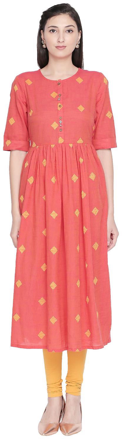 

Akkriti By Pantaloons Red Self design Shirt dress