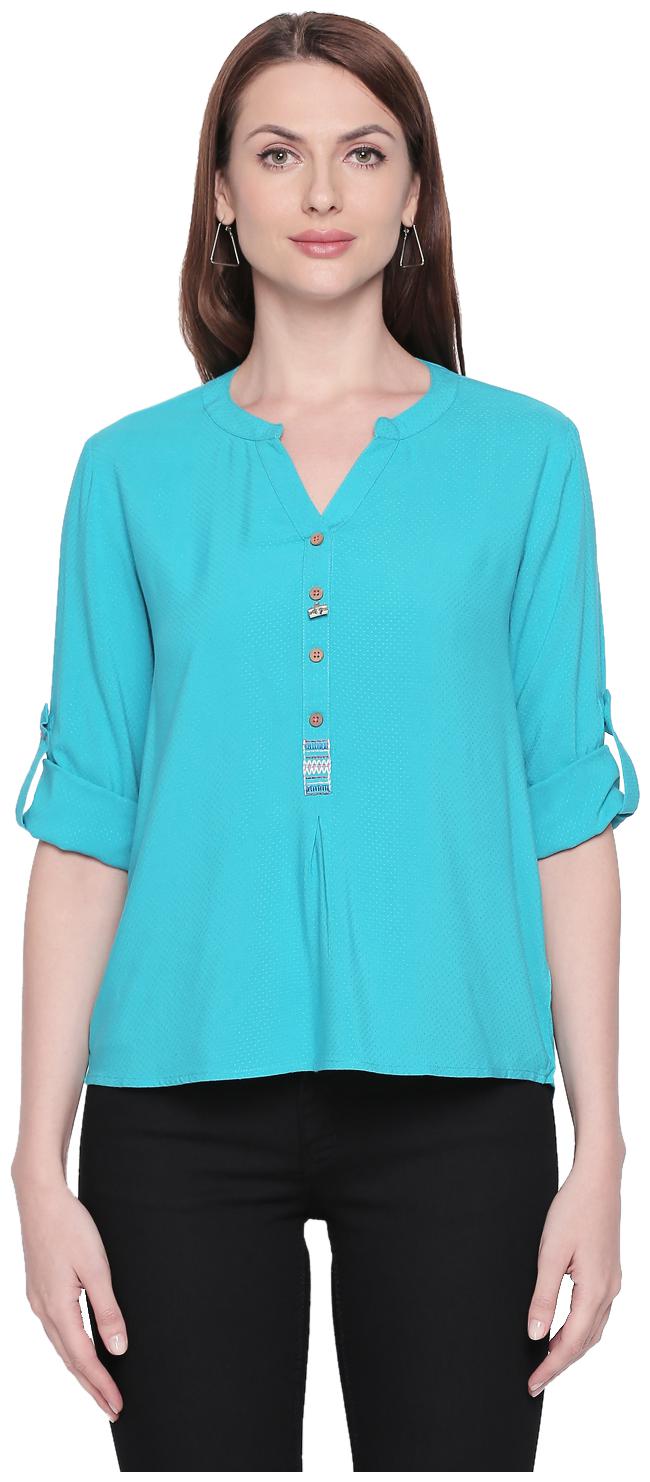 

Akkriti by Pantaloons Women Top - Turquoise