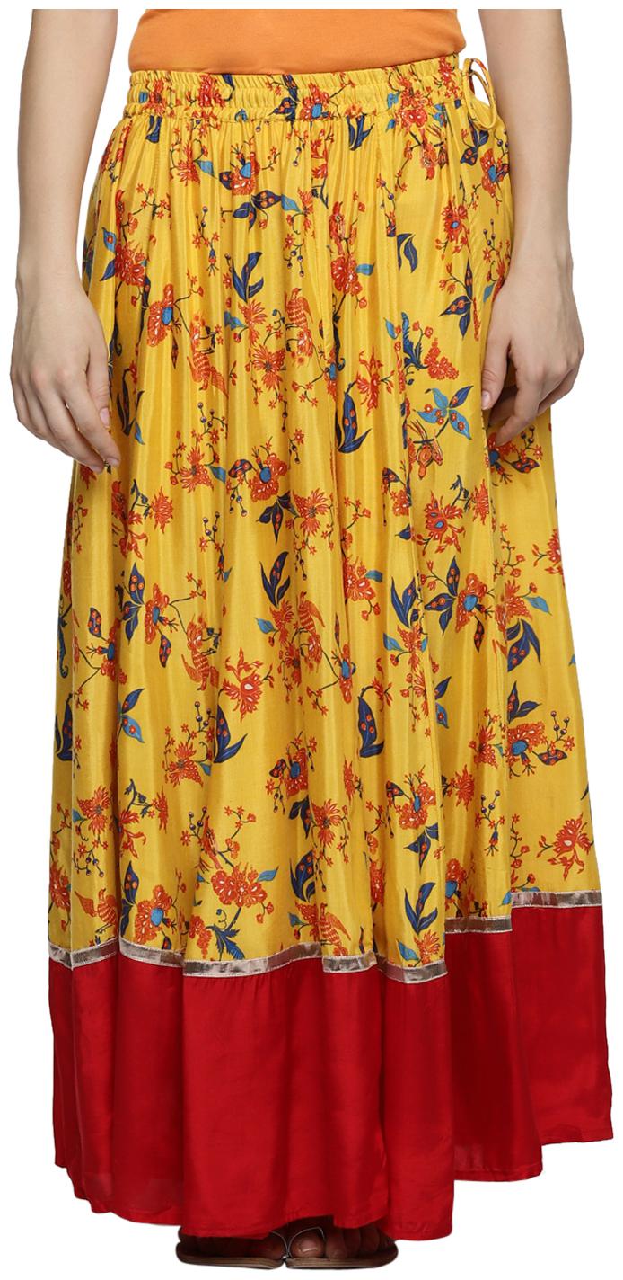 

Akkriti By Pantaloons Printed Flared skirt Maxi Skirt - Yellow