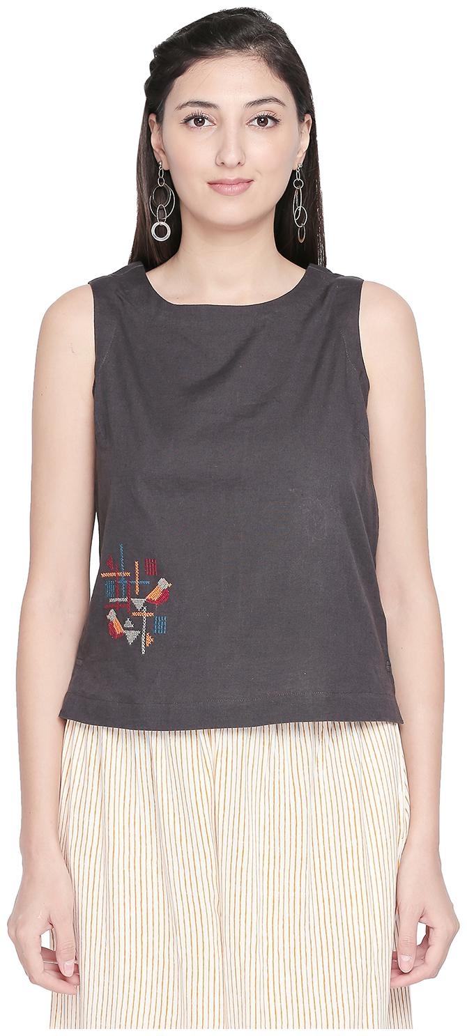 

Akkriti By Pantaloons Women Printed Regular top - Grey