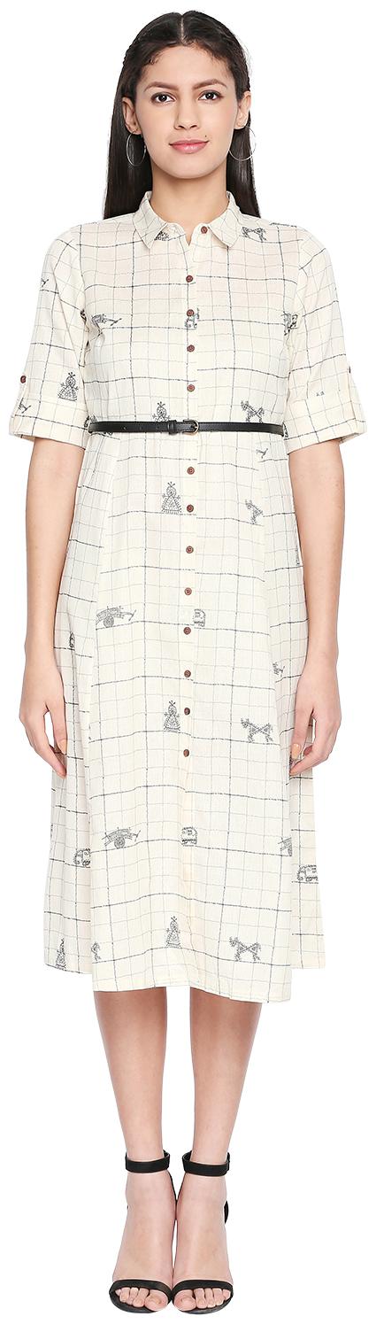 

Akkriti By Pantaloons Pink Printed Shirt dress