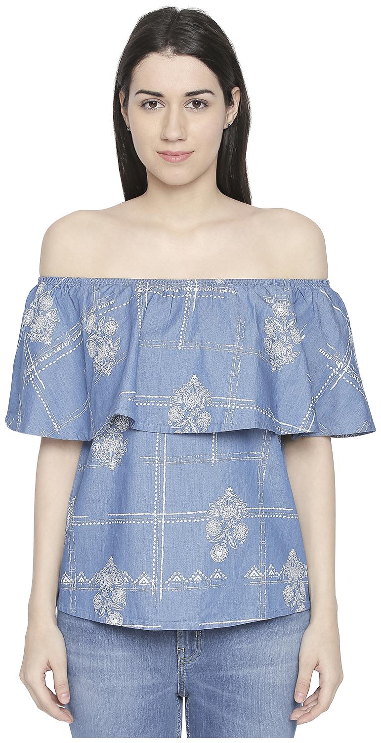 

Akkriti By Pantaloons Women Printed Regular top - Blue Grey