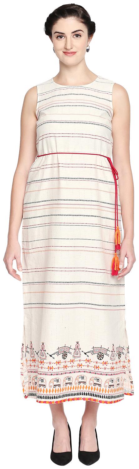 

Akkriti By Pantaloons White Printed A-line dress