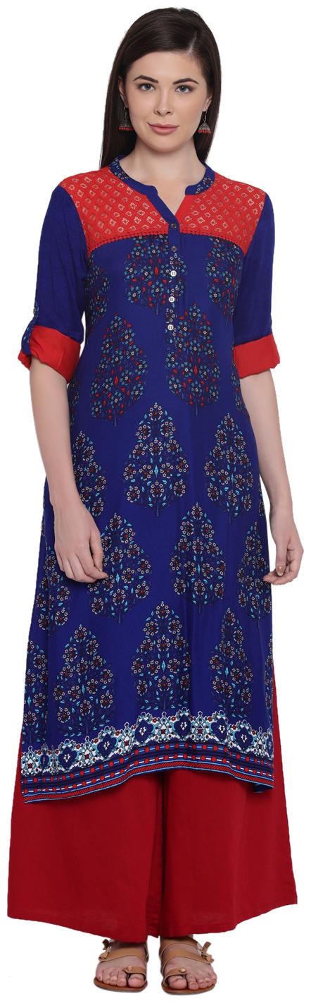 

Akkriti By Pantaloons Women Printed Regular tunic - Blue