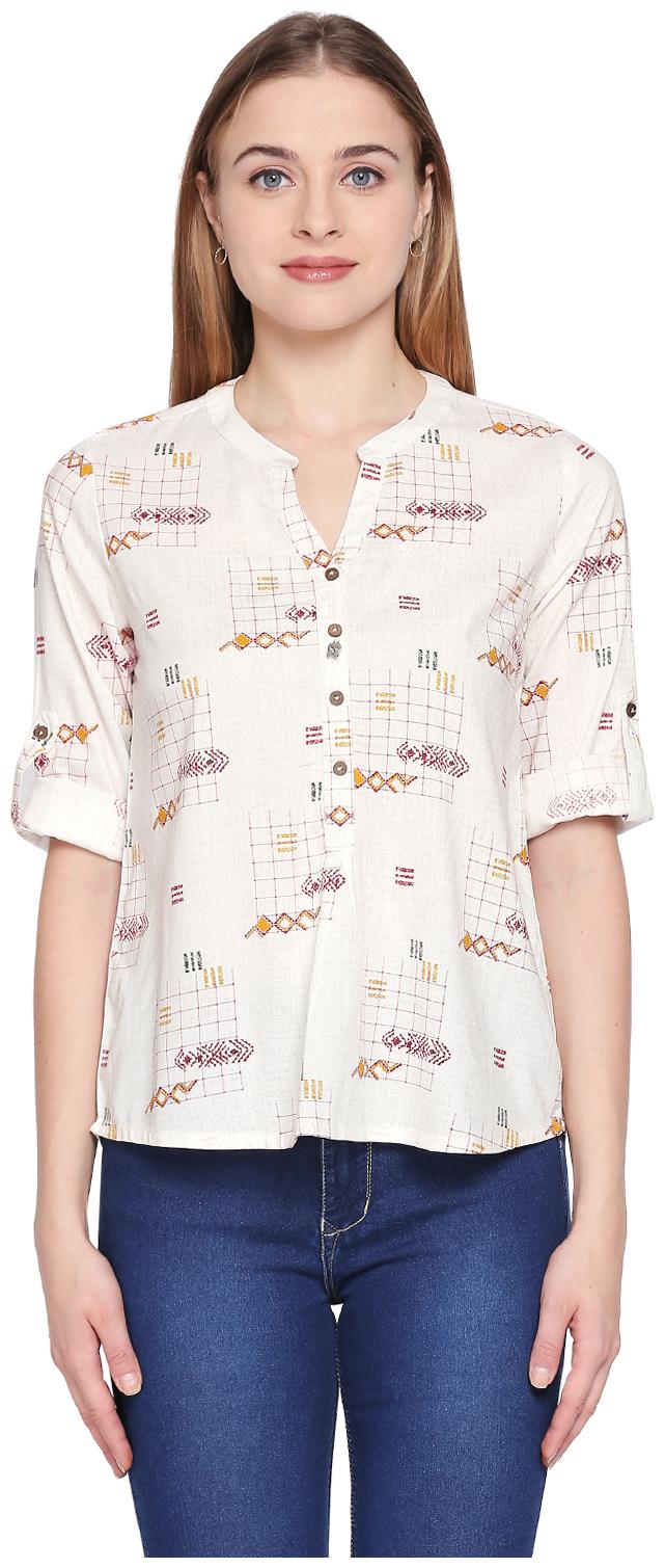 

Akkriti By Pantaloons Women Printed Regular top - White
