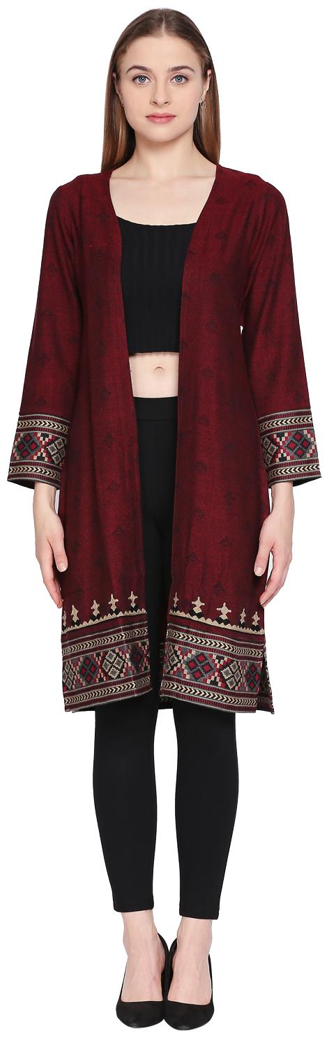 

Akkriti By Pantaloons Women Shrug - Maroon