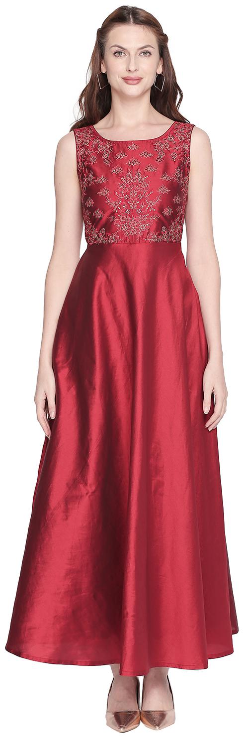 

Akkriti By Pantaloons Red Embroidered Shirt dress