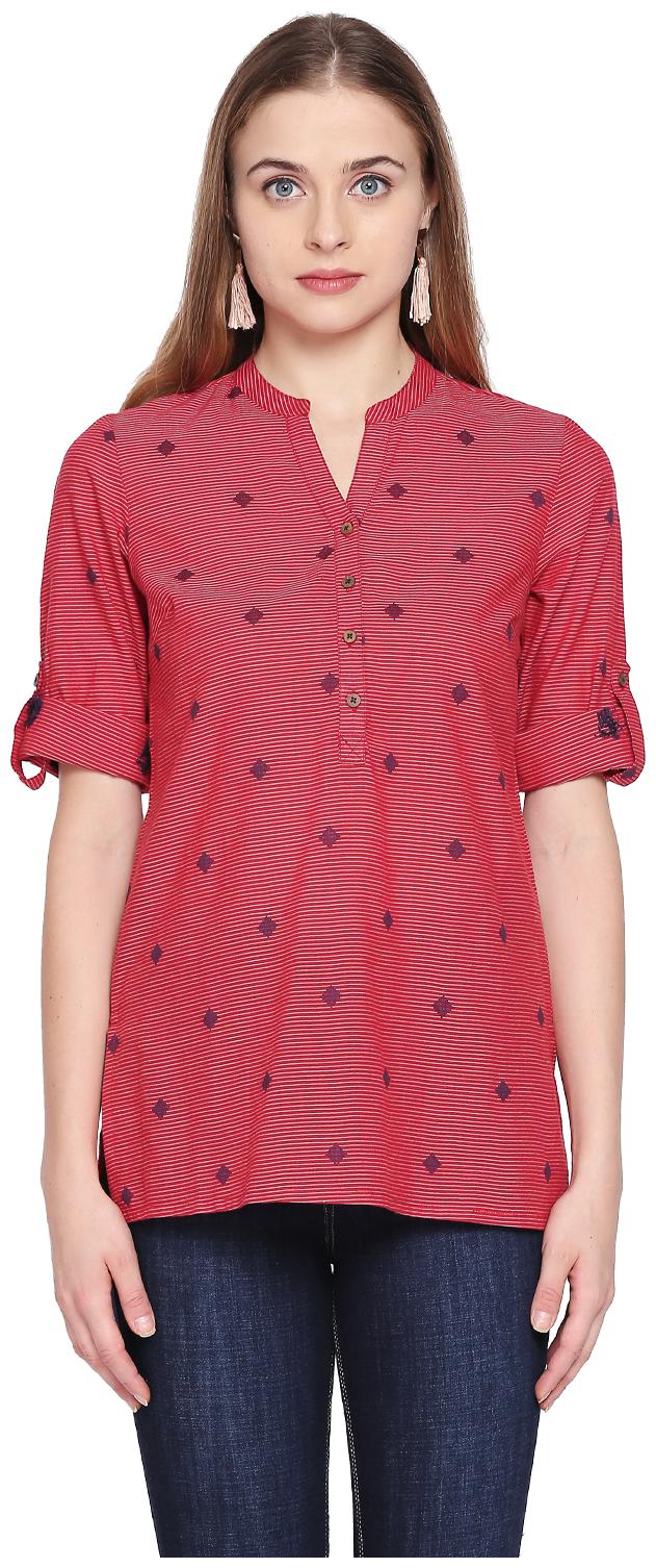 

Akkriti By Pantaloons Women Striped Regular top - Red