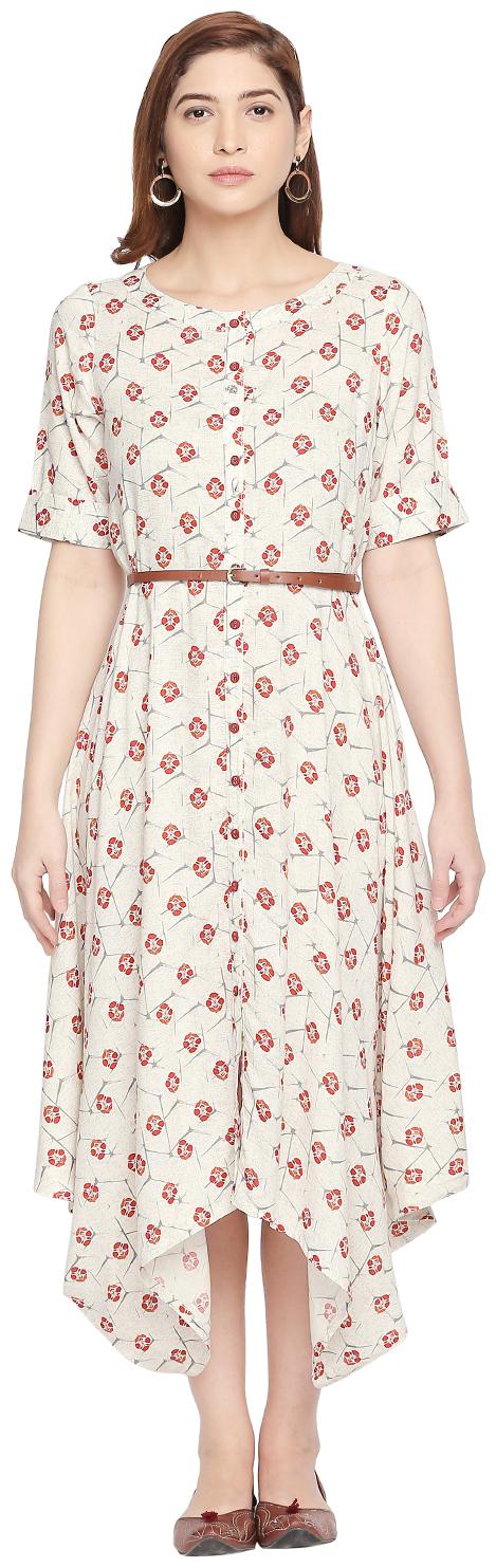 

Akkriti By Pantaloons Women White Printed Layered Kurta