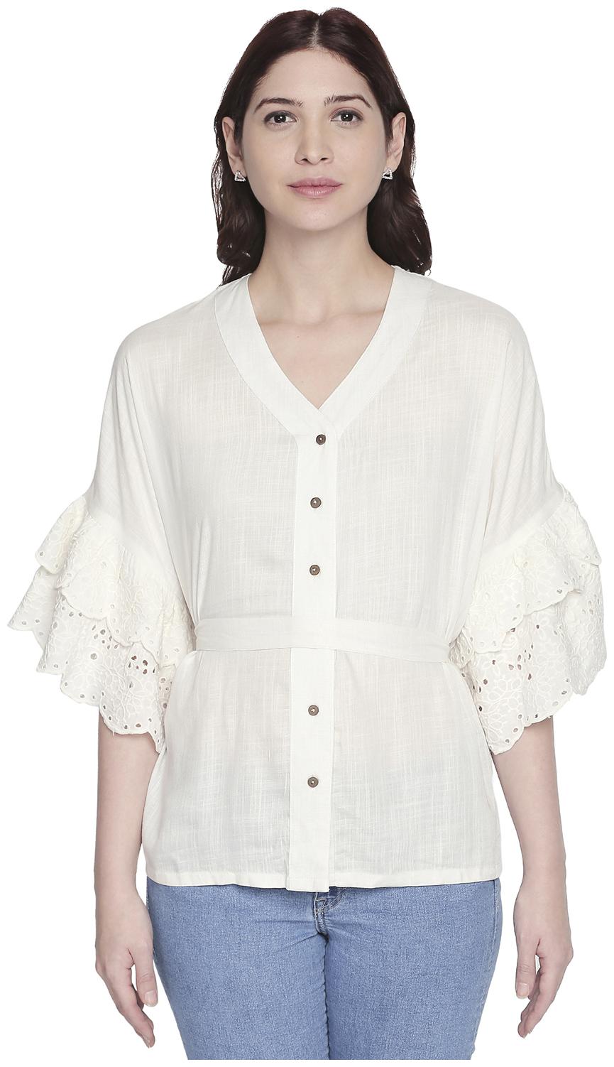

Akkriti By Pantaloons Women Self design Regular top - White