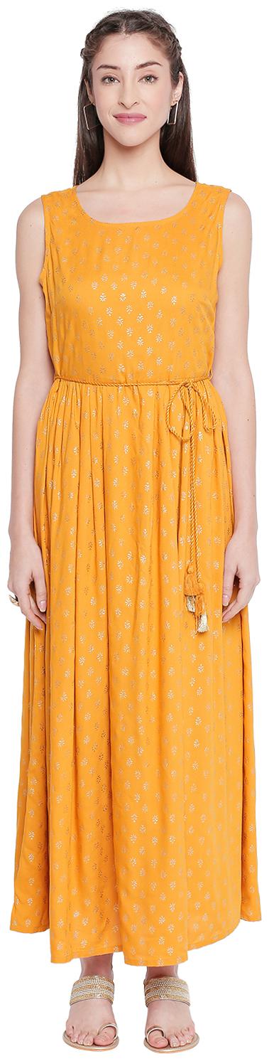 

Akkriti By Pantaloons Yellow Printed Shirt dress