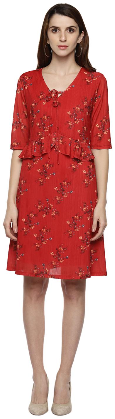 

Akkriti By Pantaloons Women Self design A-line top - Red