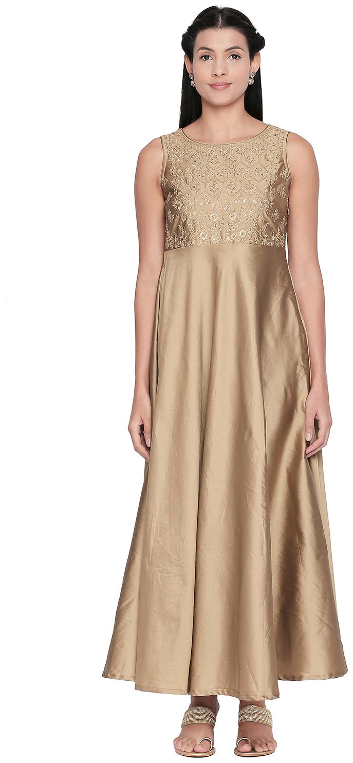 

Akkriti By Pantaloons Gold Embroidered Shirt dress