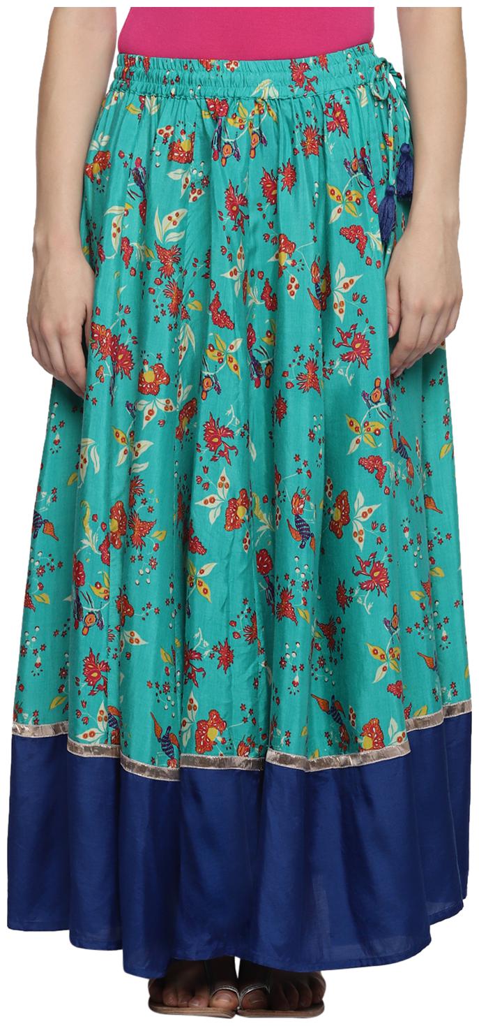 

Akkriti By Pantaloons Printed Flared skirt Maxi Skirt - Blue