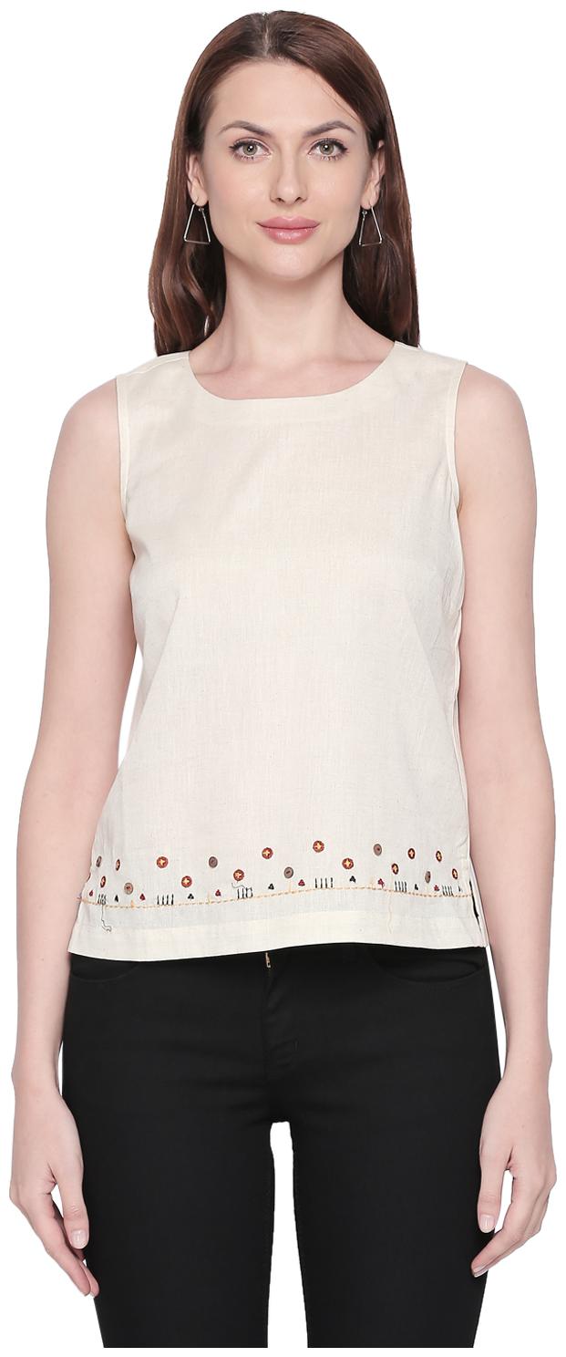 

Akkriti By Pantaloons Women Embroidered Top bottom set - Brown