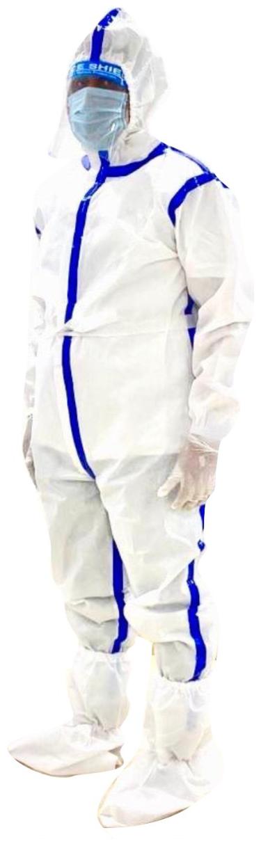 

AKTIO PPE Coverall kit (with tape) SITRA Certified Face shield pair of gloves shoe pair cap disposable 3-ply mask with Free Cloth Mask