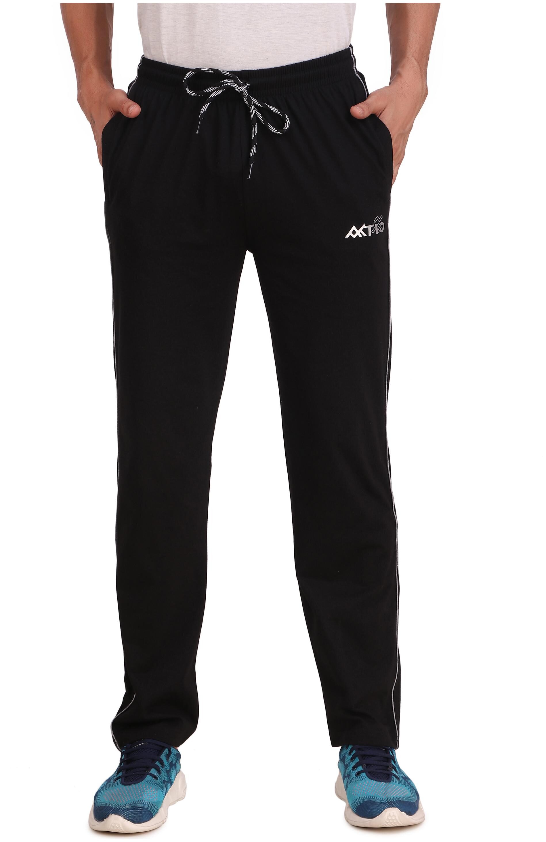 

AKTIO Men Black Solid Regular fit Track pants