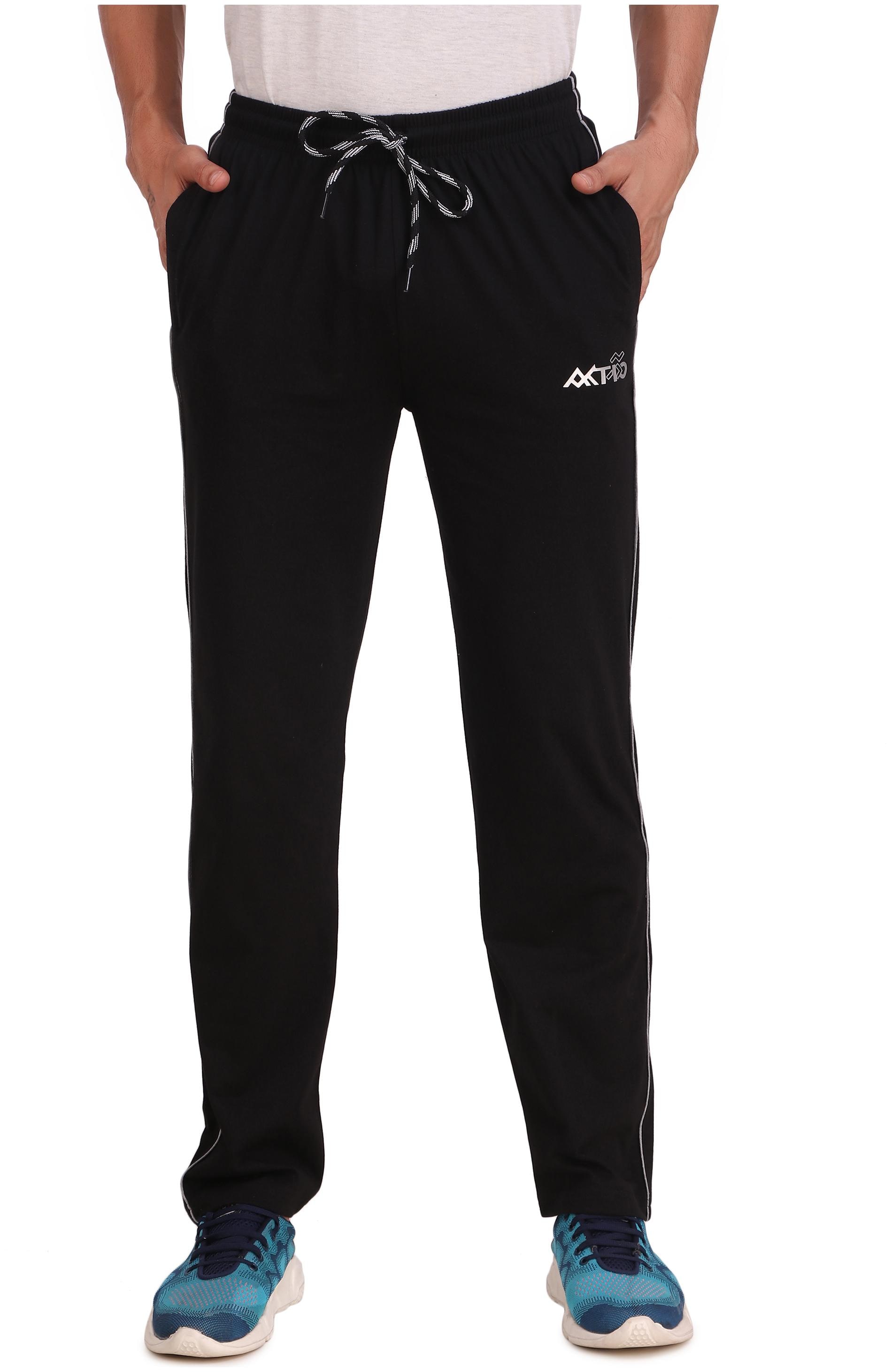 

AKTIO Men Black Solid Regular fit Track pants