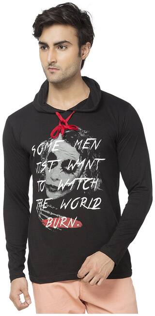 Alan Jones Men's Slim Fit Printed T-Shirt - Black