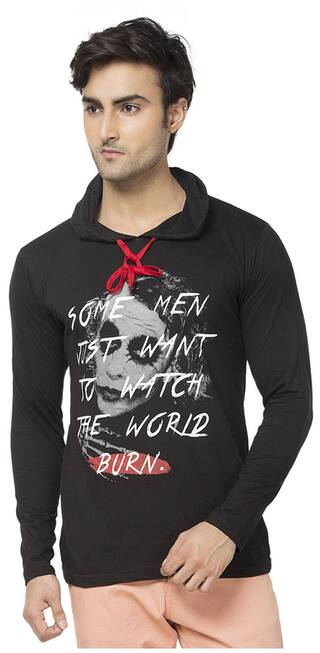 Alan Jones Men's Slim Fit Printed T-Shirt - Black