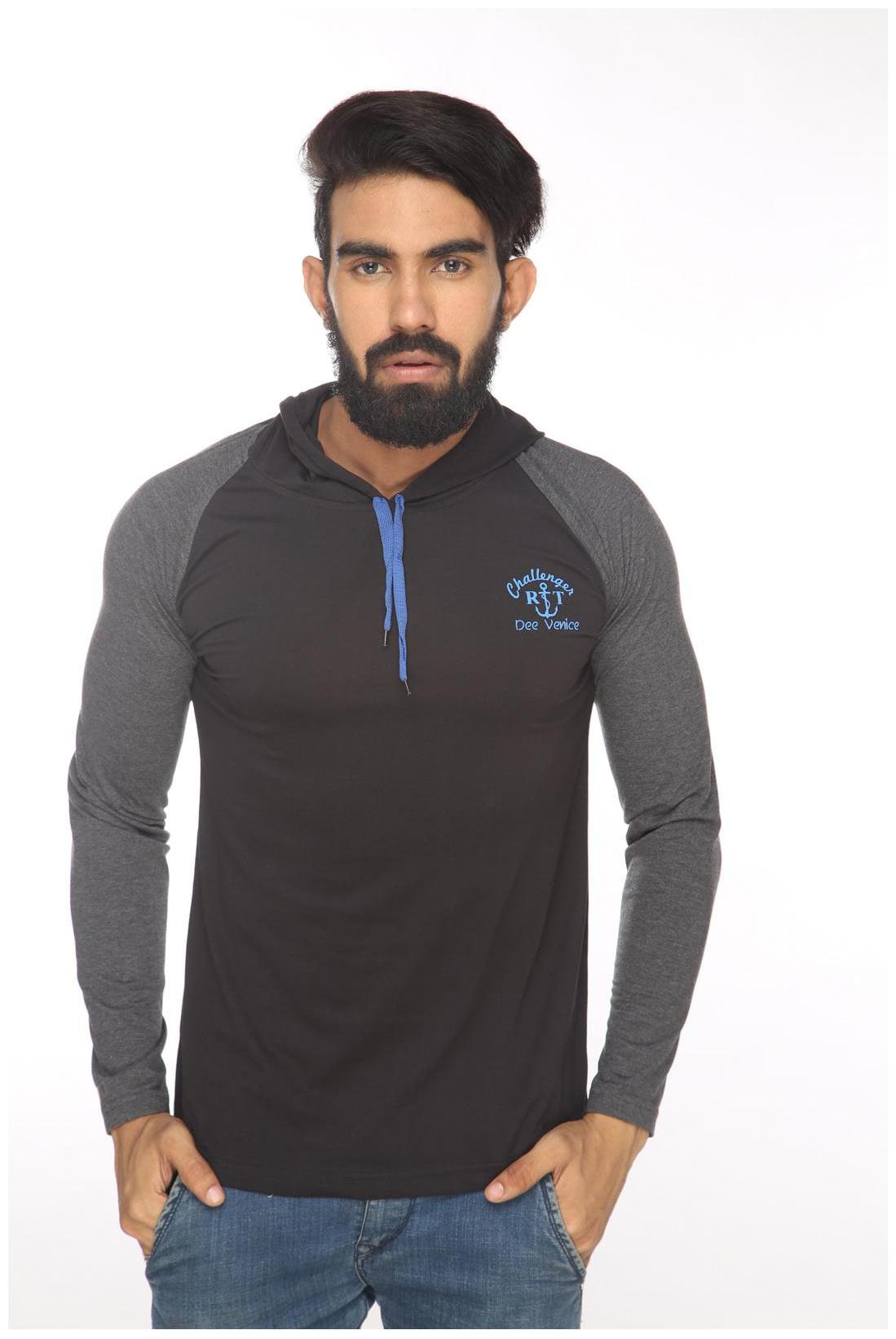 

Alan Jones Clothing Men Black Slim fit Cotton Hood T-Shirt - Pack Of 1