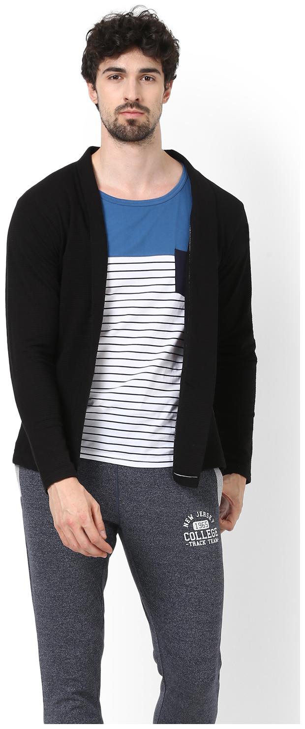 

Alan Jones Clothing Men Black Round neck Cardigan