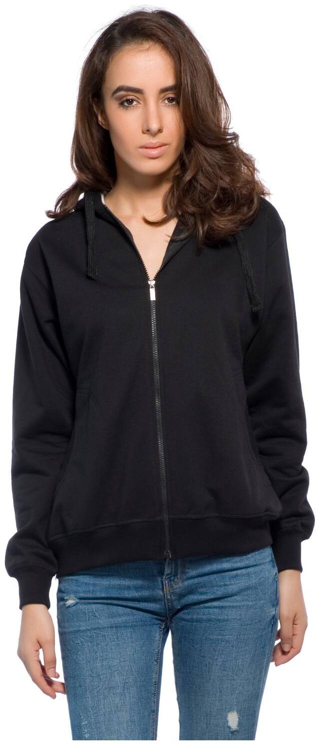 Alan Jones Clothing Women Solid Sweatshirt - Black