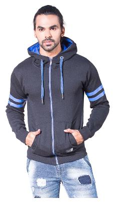 

Alan Jones Clothing Men Black Hooded Hoodie
