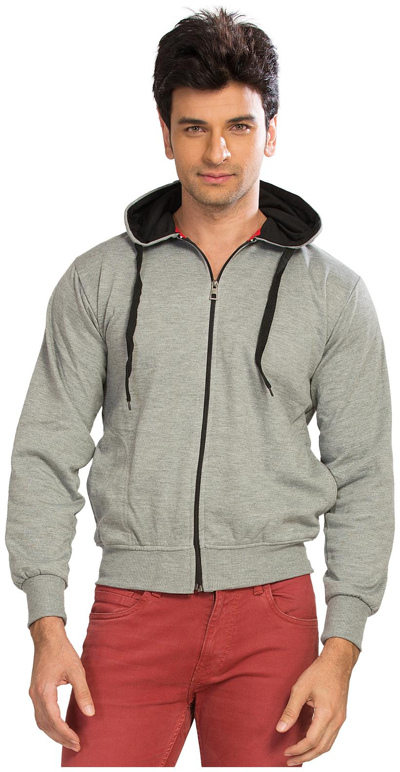 

Alan Jones Clothing Men Grey Hooded Hoodie