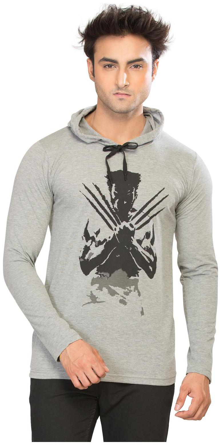 

Alan Jones Clothing Men Grey Slim fit Cotton Hood T-Shirt - Pack Of 1