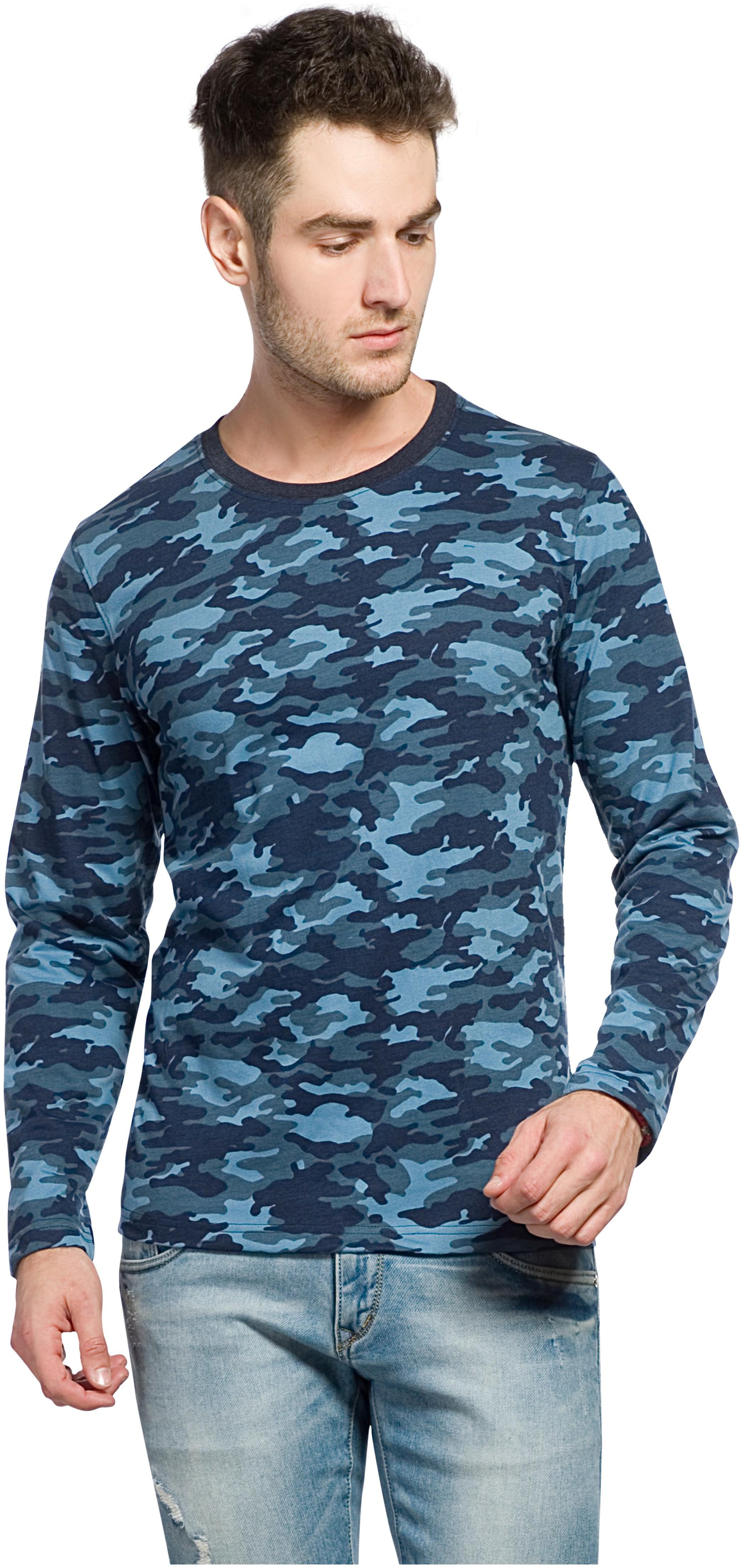 

Alan Jones Men Blue Slim fit Cotton Round neck T-Shirt - Pack Of 1