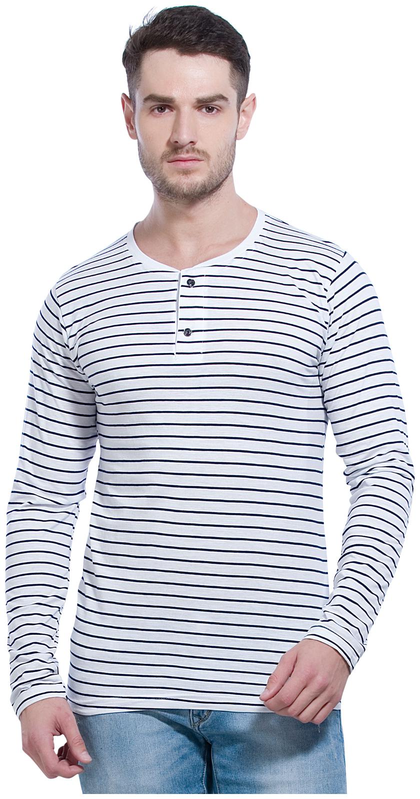 

Alan Jones Clothing Men White Slim fit Cotton Henley neck T-Shirt - Pack Of 1