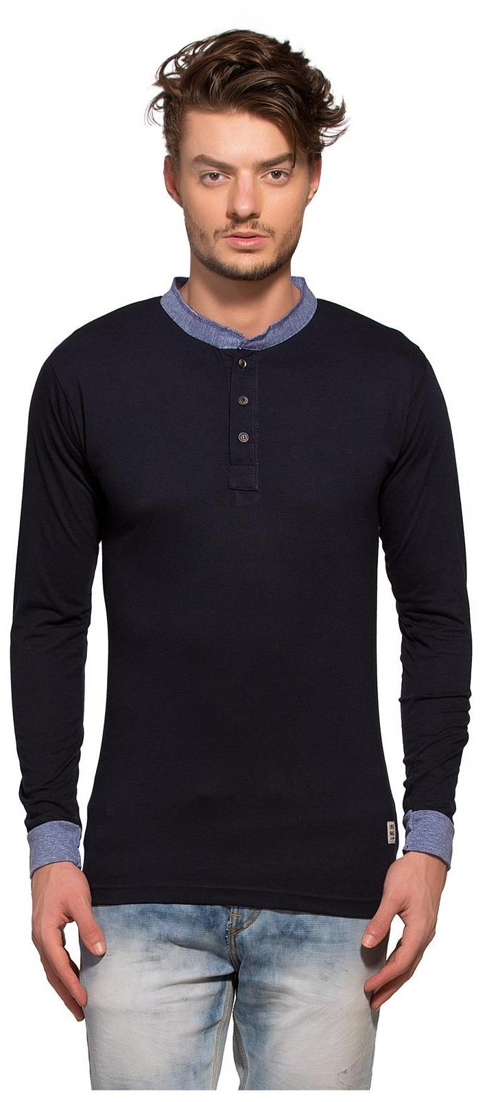 

Alan Jones Clothing Men Blue Slim fit Cotton Henley neck T-Shirt - Pack Of 1