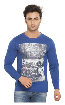 

Alan Jones Clothing Men Blue Slim fit Cotton Round neck T-Shirt - Pack Of 1