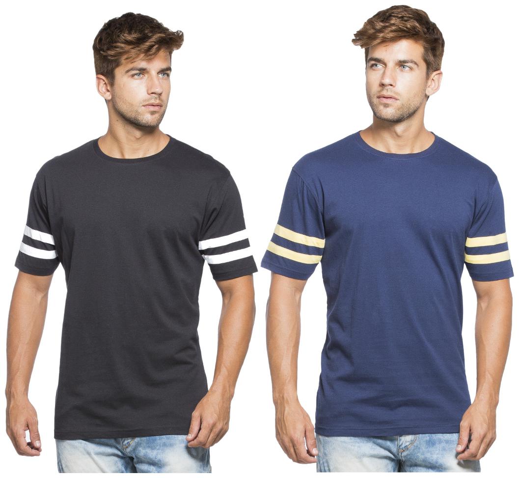 

Alan Jones Clothing Men Multi Slim fit Cotton Round neck T-Shirt - Pack Of 2