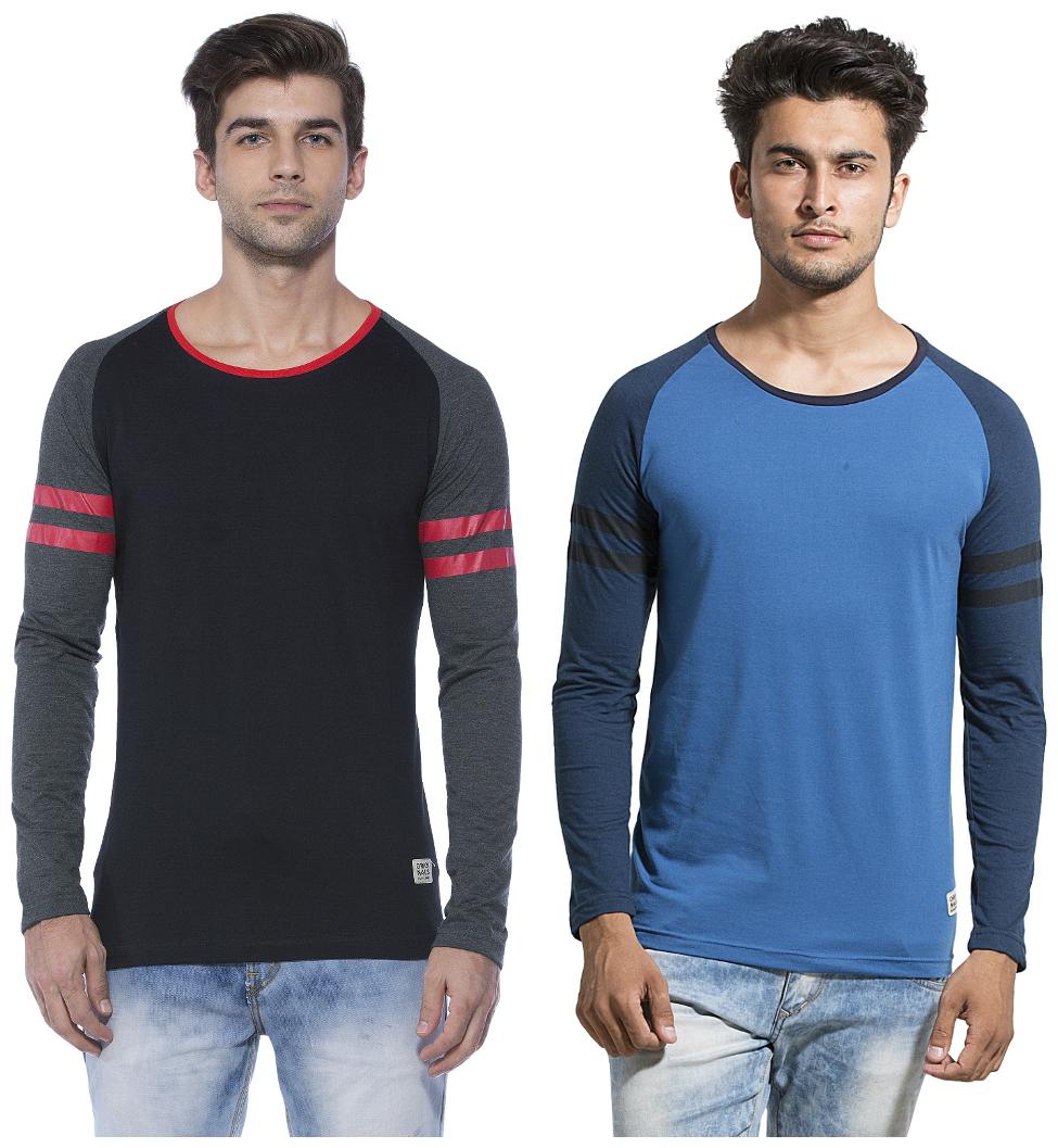 

Alan Jones Clothing Men Multi Slim fit Cotton Round neck T-Shirt - Pack Of 2