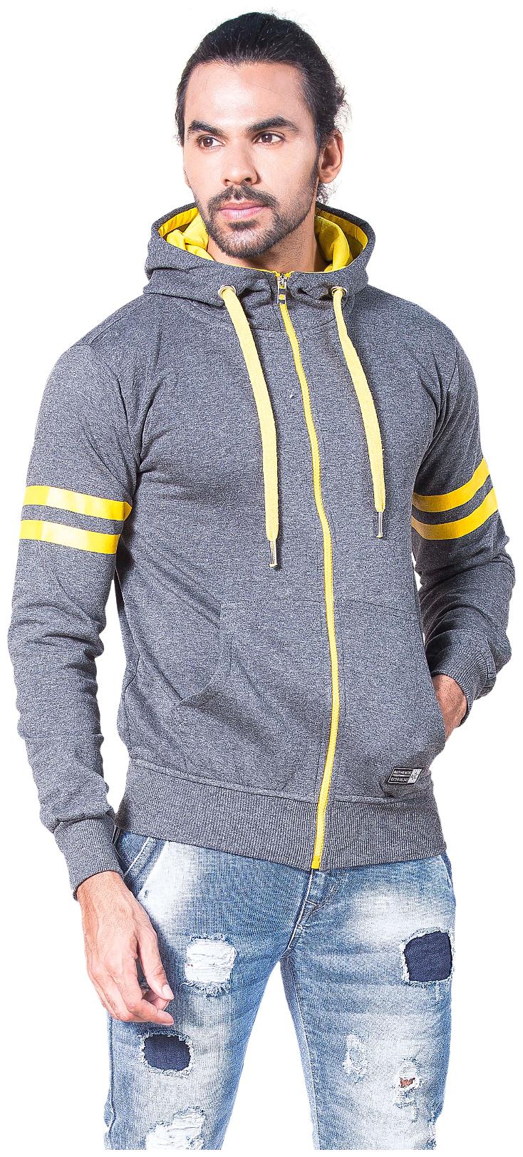 

Alan Jones Clothing Men Grey High neck Hoodie