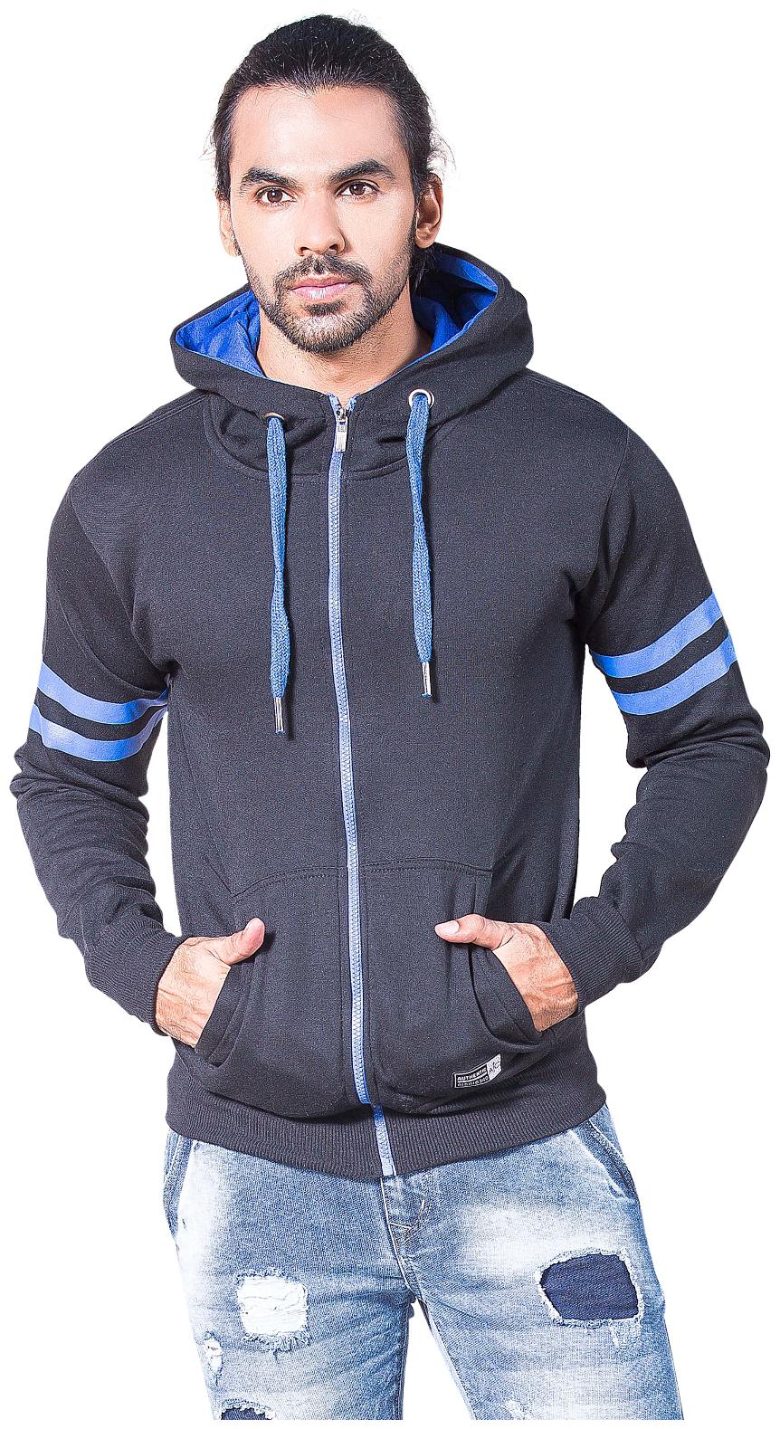 

Alan Jones Solid Zipper Hooded Full Sleeve Black Men s Sweatshirt