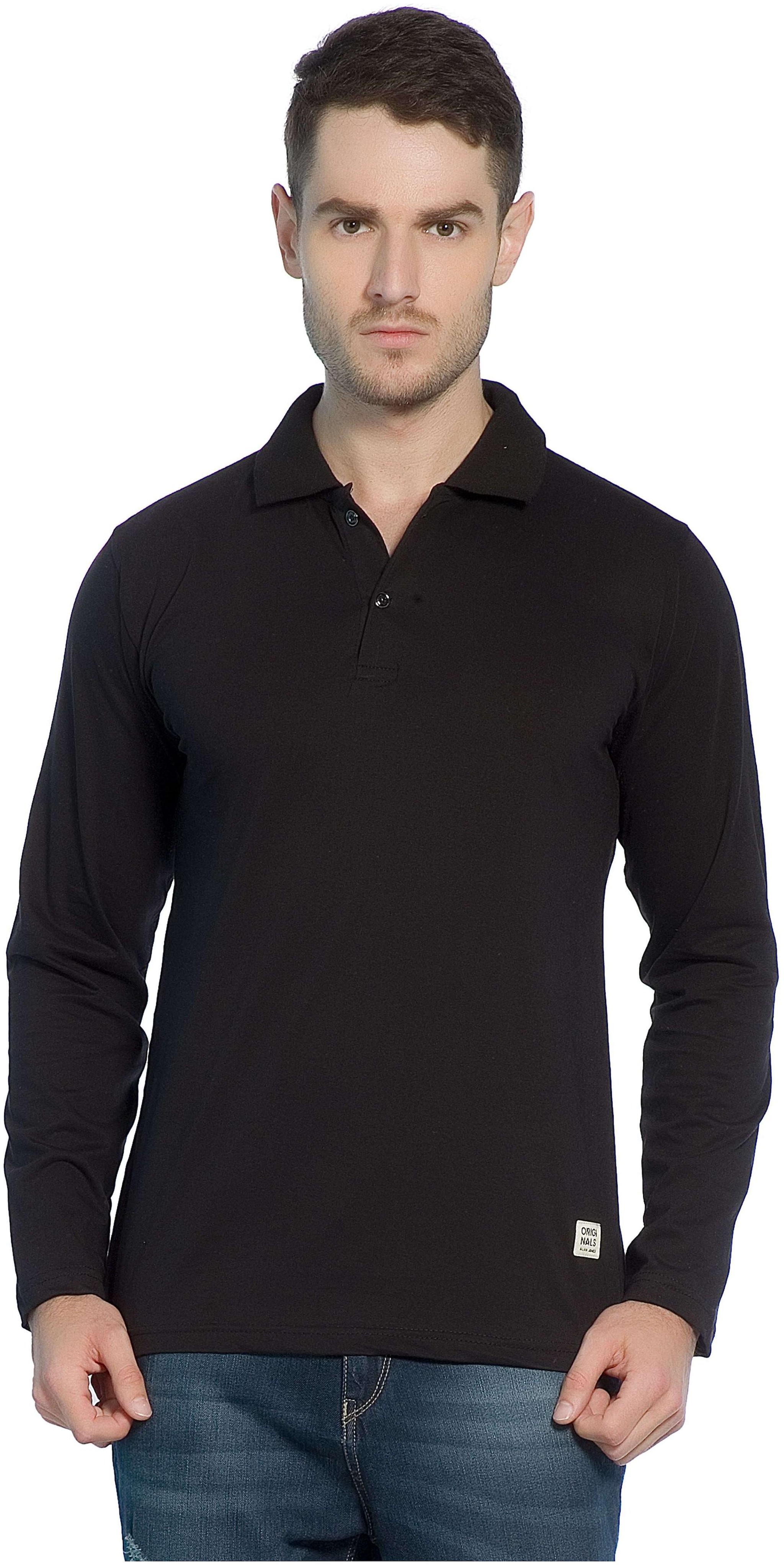 

Alan Jones Clothing Men Black Slim fit Cotton Polo collar T-Shirt - Pack Of 1