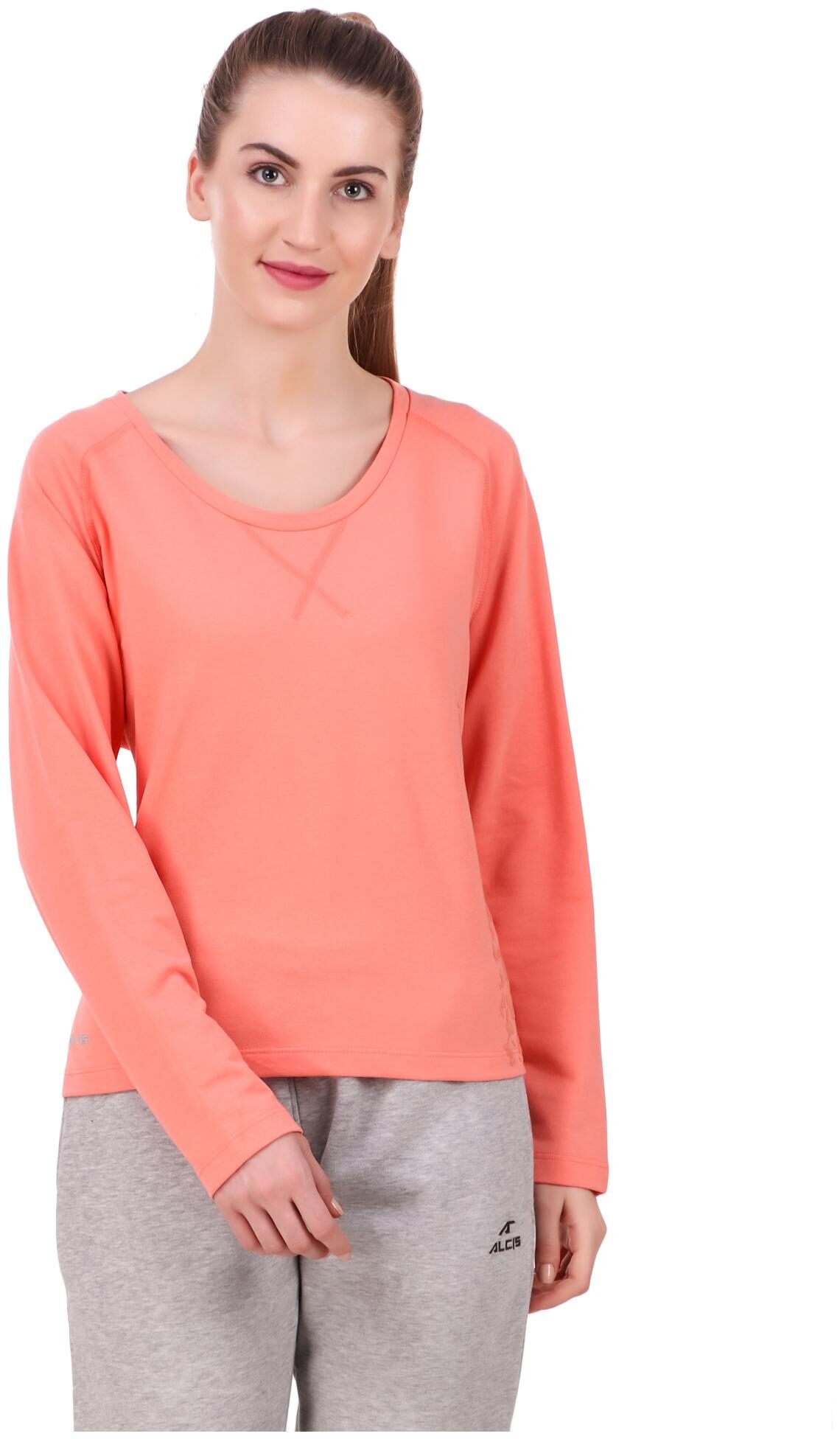 

Alcis Women Solid Sports T-Shirt - Pink