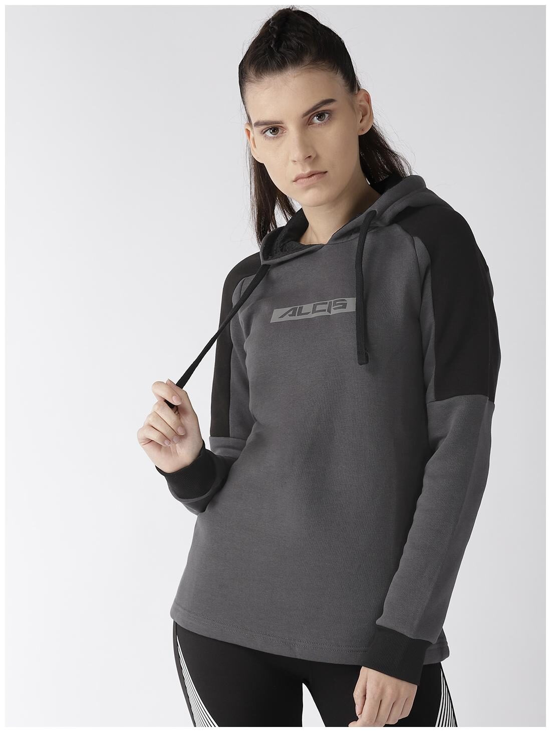 

Alcis Women Printed Hoodie - Grey