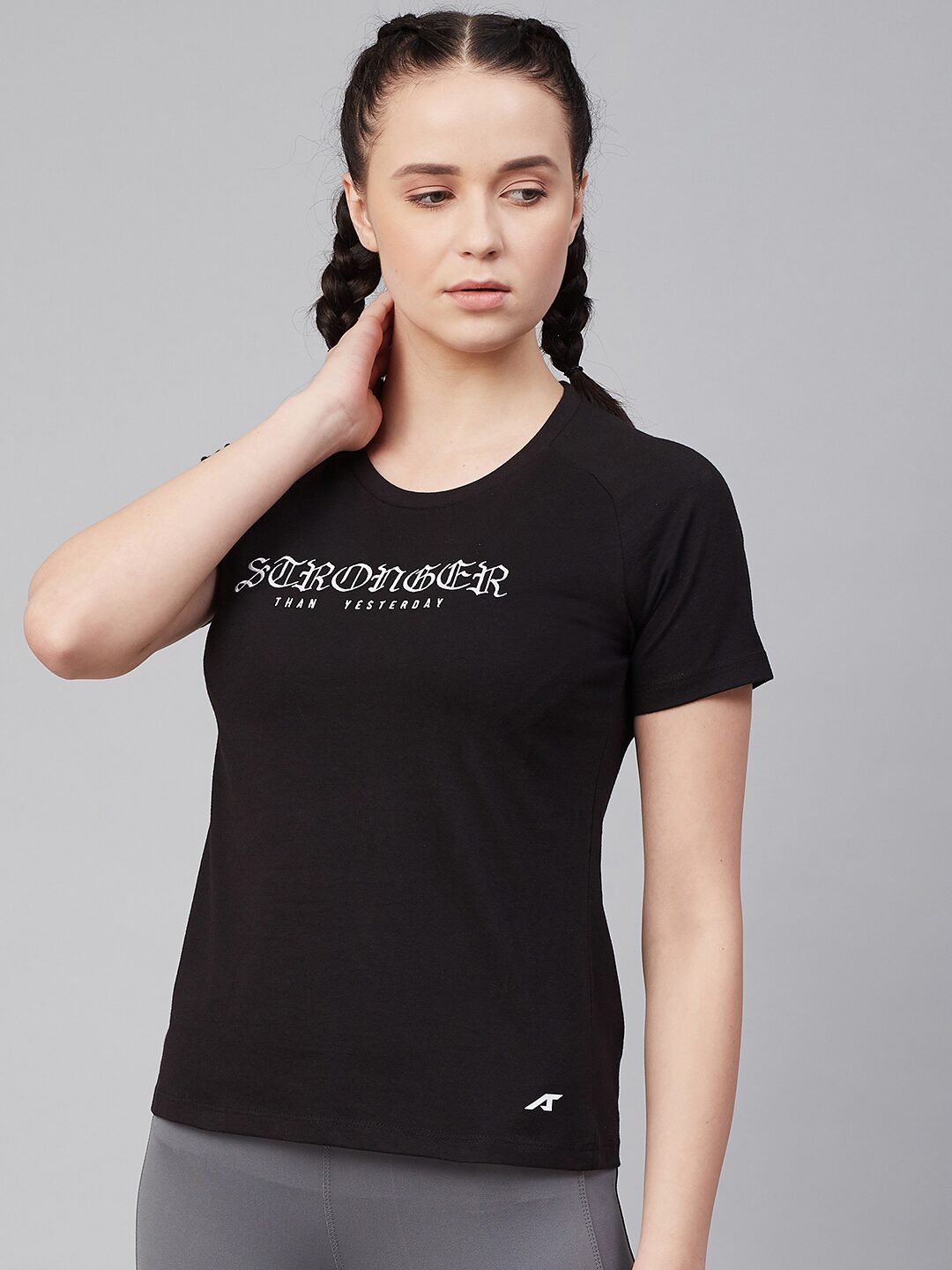 

Alcis Women Printed Sports T-Shirt - Black